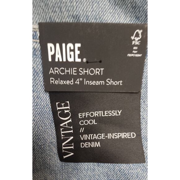 Paige Archie High Rise Relaxed In Vintage Inspired Denim Shorts Size 26 - Picture 9 of 9
